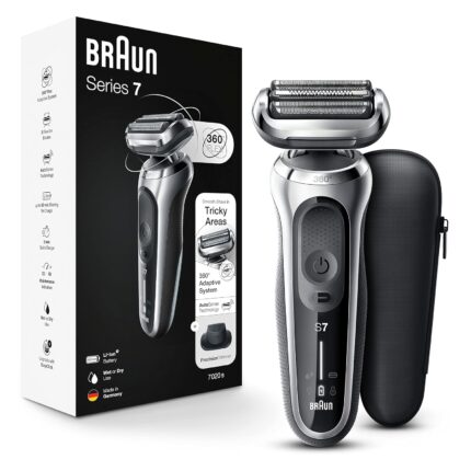 Braun Series 7 7020s Electric Razor for Men with Precision Trimmer, Wet & Dry, Rechargeable, Cordless Foil Shaver