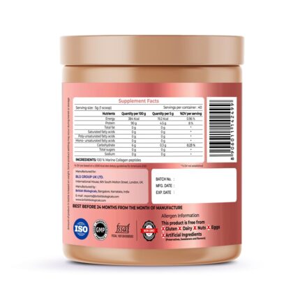 British Biologicals Marine Collagen Supplements for Women & Men, 200g | Supports Glowing Skin | Naturl Moisturiser | Supports healthy Nails, Hair & Skin | - Supports Damaged Skin | 200g | Unflavoured