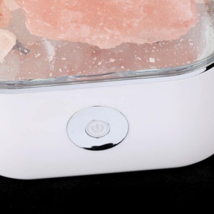 CALANDIS USB Natural Himalayan Salt Lamp Crystal Glow Rock Night Light White Base