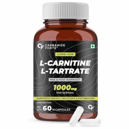 CF Carbamide Forte L Carnitine Supplement 1000mg Capsules for Men & Women | Pre Workout Supplement -Veg Capsules 60 Count