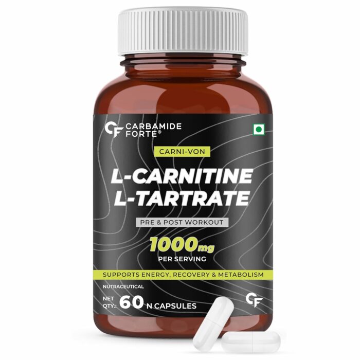 CF Carbamide Forte L Carnitine Supplement 1000mg Capsules for Men & Women | Pre Workout Supplement -Veg Capsules 60 Count