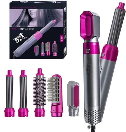 COZY CORNER 5 in 1 Hot Air Styler Hair Comb Multifunctional Styling Tool Fast Heating Crimper Wand Manual Curler in All Hair Type Straightening, 1000Watt