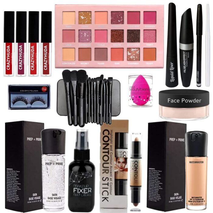 CRAZYHUDA Waterproof Makeup Combo Kits For Girls & Women All Beauty Products In 1 Kit Set Of -19