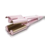 CaXinWo Hair Curling Iron 32Mm Hair Curler Waver Iron Ceramic Tourmaline Triple Barrels Hair Crimper For Medium And Long Hair,Pink