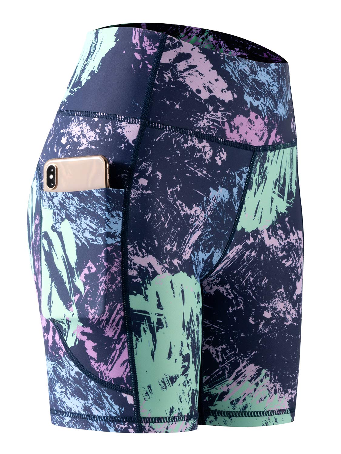 Cadmus High-Waisted Tummy Control Womens Compression Shorts for Bike Workout Yoga Shorts with Pockets