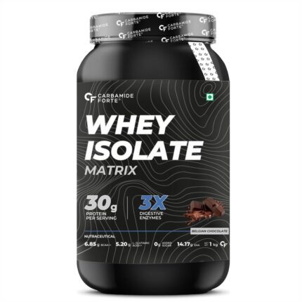 Carbamide Forte Whey Isolate Matrix | Whey Protein Powder | 30g Protein | Belgian Chocolate Flavour - Whey Protein Isolate 1kg