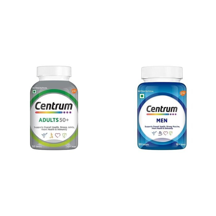 Centrum Adult 50+, Multivitamin(Veg) 50 Tablets & Men, Multivitamin With Grape Seed Extract (Veg) 30S