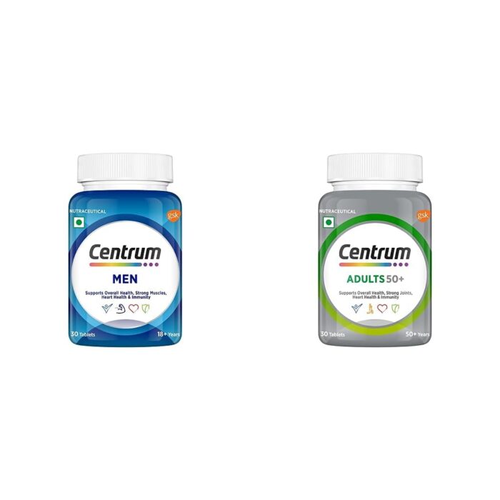 Centrum Men, Multivitamin With Grape Seed Extract (Veg) 30S & Adult 50+, Multivitamin(Veg) 30 Tablets