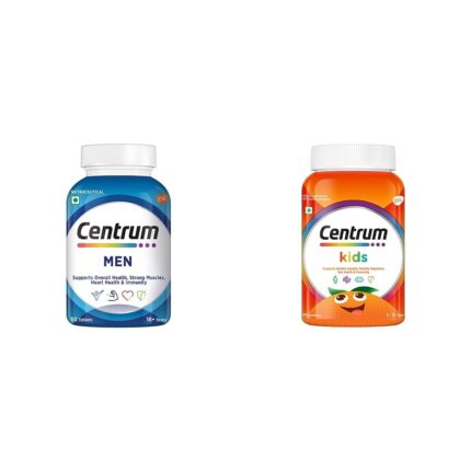 Centrum Men, Multivitamin with Grape seed extract (Veg) 50s & Centrum Kids, Multivitamin with Probiotics, Vitamin C & 11 other nutrients(Veg)- 30 Gummies