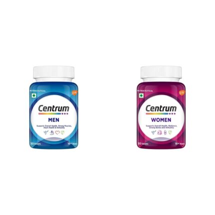 Centrum Multivitamin For Men With Grape Seed Extract + Multivitamin For Women With Biotin Tablet|Pack Of 30, 1.45 Grams