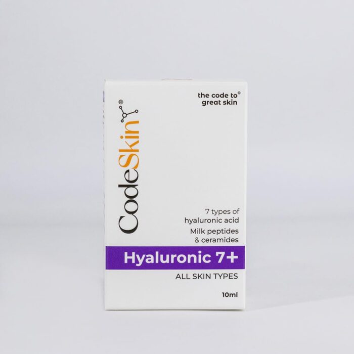 CodeSkin Hyaluronic 7+ Everyday Serum for Glass Skin Effect - 10ml | Natural Alternative To Injectable Fillers | Ultra Hydrating, Plumping & Brightening | Enriched With Milk Peptides