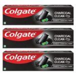Colgate Charcoal Clean Black Gel Deep Clean Toothpaste with Bamboo Charcoal & Wintergreen Mint For Plaque Removal, Deep Clean & Tingling Fresh Mouth Experience (120g X 3) Pack of 360g