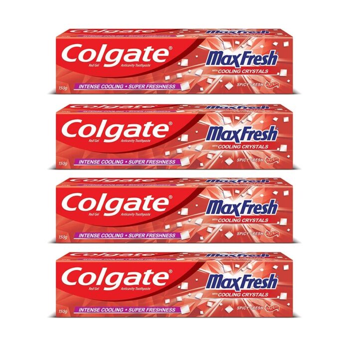 Colgate Maxfresh Spicy Fresh Red Gel Toothpaste, 150g (Pack of 4)