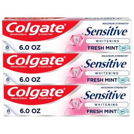Colgate Sensitive Maximum Strength Whitening Toothpaste - 6 ounce (3 Pack)