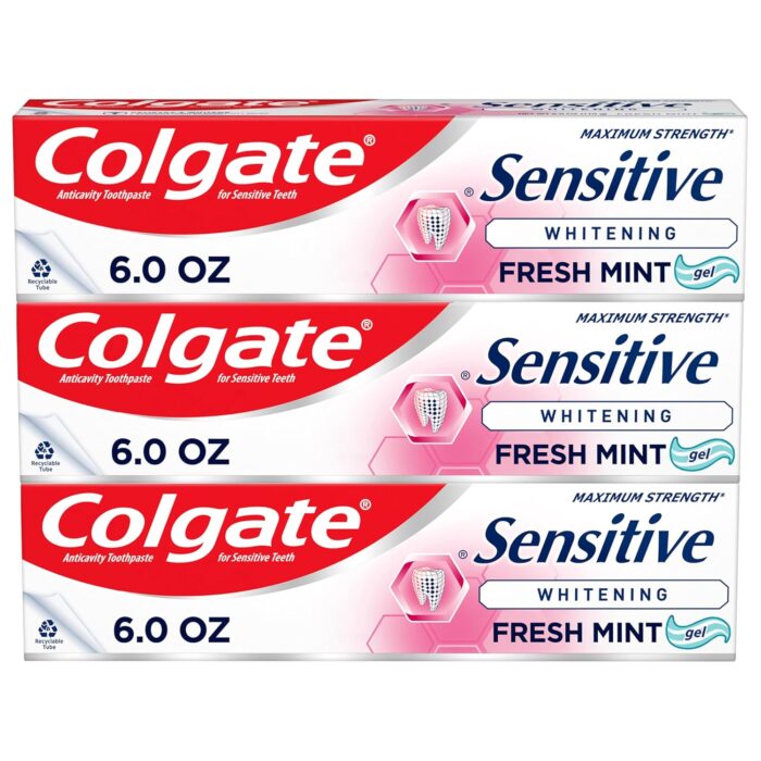 Colgate Sensitive Maximum Strength Whitening Toothpaste - 6 ounce (3 Pack)