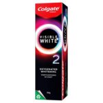 Colgate Visible White O2, Teeth Whitening Toothpaste, Peppermint Sparkle, 50g, Active Oxygen Technology, Enamel Safe Teeth Whitening Product & Colgate Visible White O2 Toothbrush - 2pcs