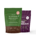 Cosmix No Nonsense Plant Protein + Plant Pre-Workout | Rice & Pea Isolate| 24g Protein/Serving | Easy To Digest | All Essential Amino Acids | Caffeine Free Energy | Muscle Recovery (Mocha)