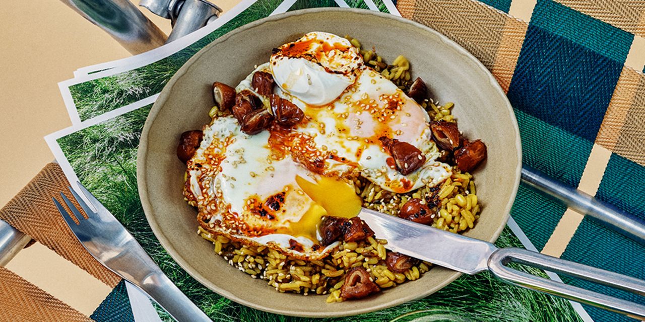 Cozy Kitchari With Fried Eggs and Dates Recipe