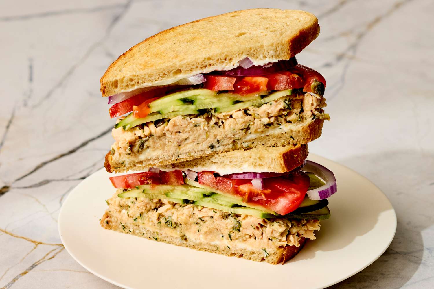 Cucumber-Salmon Salad Sandwich