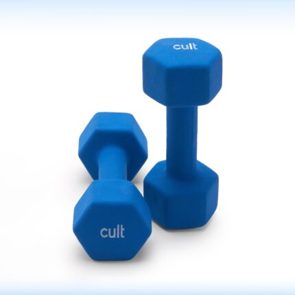 Cult Neoprene Dumbbell (5kg) Blue - Ideal for Home Workout Strength Training for Men & Women Pack of 2 Fixed Weight Dumbbell