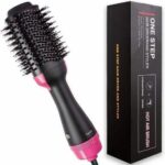 DAX FASHION Hot Air Brush 3 IN 1 Hair Dryer Brush, One Step Hair Dryer & Styler & Volumizer & Hair Curler, Negative Ions Comb Straightener Salon/Curly Reduce Frizz/Static