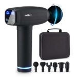 DR PT Gun Massager for Athletes Handheld Neck & Back Massager | 6 Specialized Heads | LED Touch Panel |30 Speed Level for Full Body with Premium Carry Bag (2 Year Warranty, Black) (LCD Medium)