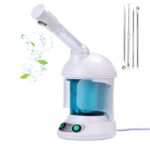 DYB Portable Facial Steamer, Nano Ionic Face Steamer with 360°Rotatable Sprayer,Mini Facial Steamer for Salon and Spa,1 Piece Headband and 4 Pieces Steel Skin Kits.