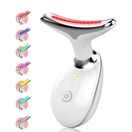 DZOPE 7-in-1 LED Wrinkle Remover Face Massager - Multicolor Facial Toning Roller for Skin Tightening, Slimming, Uplift & Double Chin Reduction - Eye, Face & Neck Massage for Smooth, Glowing Skin