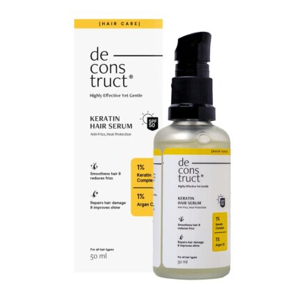 Deconstruct Keratin Treatment Hair Serum For Frizzy, Damaged, Weak Hair | with SPF 50 Protection | Enriched With Keratin & Argan Oil | For All Hair Types | For Women & Men | 50 gm