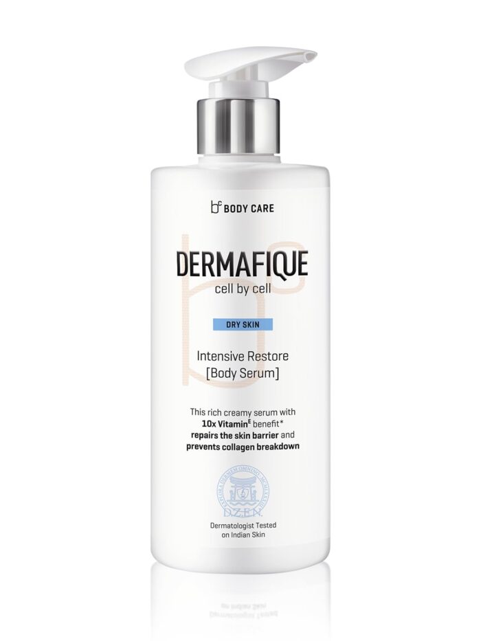 Dermafique Intensive Restore Body Lotion Serum with Vitamin E – 300ml, Body Lotion for Dry Skin, Suitable for Summer, with 10x Vitamin E Benefits & Deep Hydration, Moisturizer for Body | Dermatologist Tested