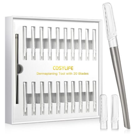 Dermaplaning Tool for Facial Exfoliation, with 20 Replaceable Blades, Facial Shaver/Eyebrow Razor, Eyebrow Shaper for Women, Easy to Use, Helps Exfoliate and