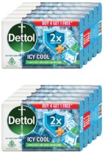 Dettol Icy Cool Bathing Soap Bar With 2x Menthol (625gm), 125gm, Pack of 10