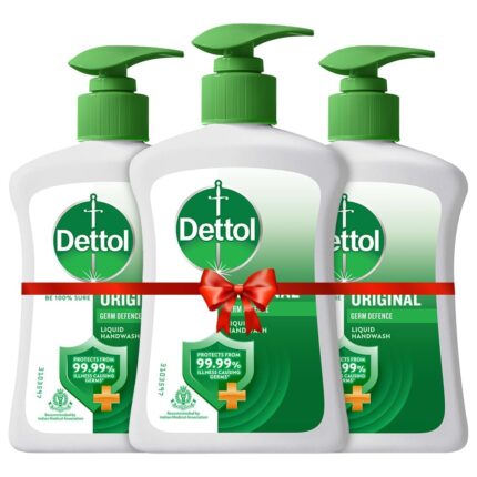 Dettol Liquid Handwash Dispenser Bottle Pump (Pack of 3 - 200ml each)- Original Hand Wash | Germ Defence Formula | 10x Better Germ Protection