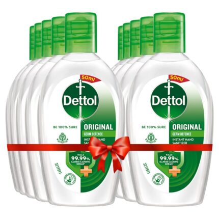Dettol Original Germ Protection Alcohol based Hand Sanitizer, 50ml, Pack of 10