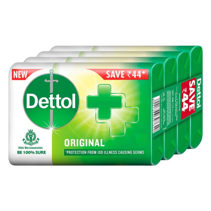 Dettol Original Germ Protection Bathing Soap bar, 125gm (Pack of 4)