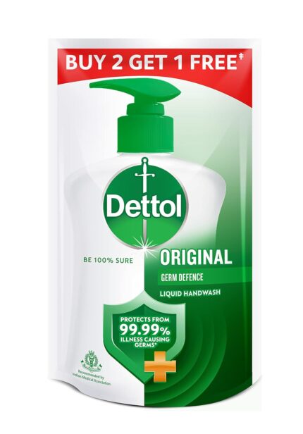 Dettol Original Handwash Liquid Soap Refill, 175ml (Pack of 3) | Germ Defence Formula | 10x Better Germ Protection