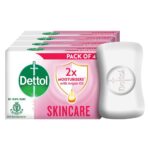Dettol Skincare Moisturizing Bathing Soap Bar 125g, Pack of 4