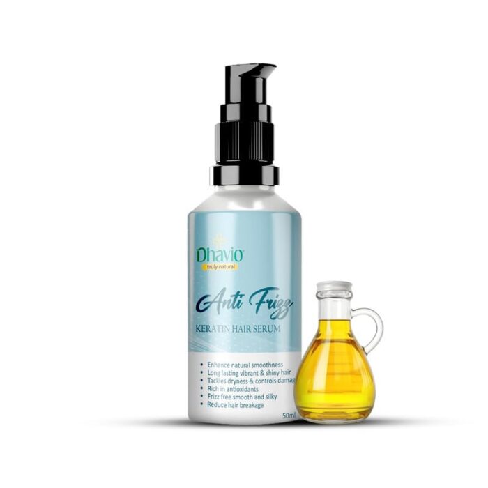 Dhavio Anti-Frizz Hair Serum with Moroccan Oil & Almond Oil | Smoothing & Humidity Control | Adds Shine & Tames Flyaways | For All Hair Types | 50ml