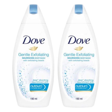 Dove Gentle Exfoliating Nourishing Body Wash, 190 ml (Pack of 2)