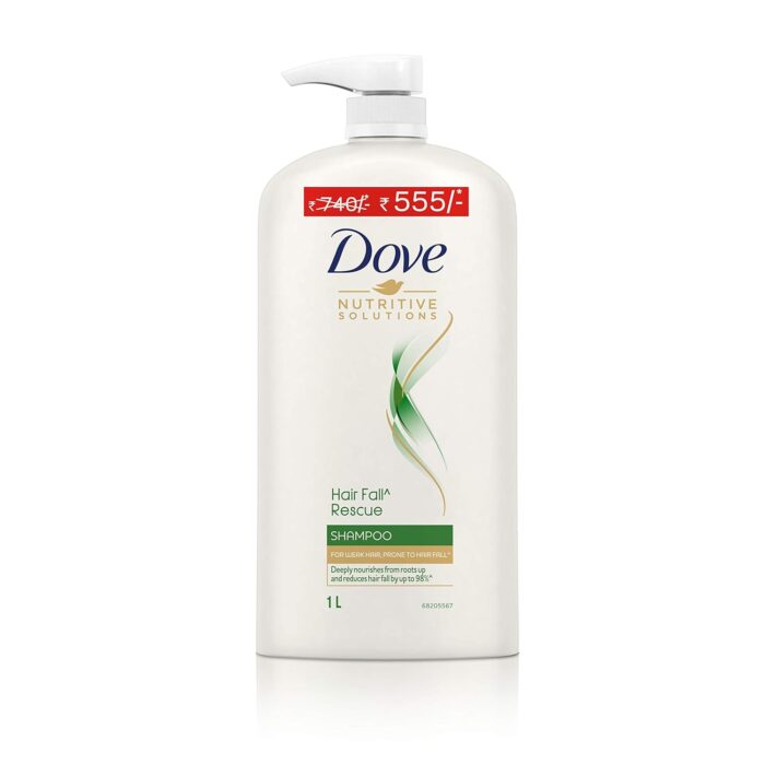 Dove Hair Fall Rescue Shampoo For Weak Hair Prone To Hairfall, Deeply Nourishes From Roots Up And Reduces Hair Fall By Up To 98%, 1 Ltr