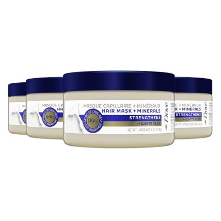 Dove Hair Mask + Minerals, Strengthening Hair Mask for Damaged Hair, 4 Count
