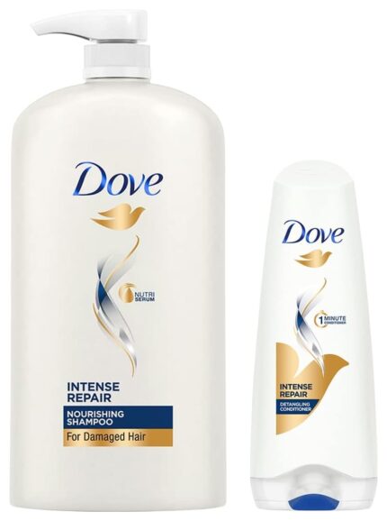 Dove Intense Repair Shampoo, 1L & Dove Hair Therapy Intense Repair Conditioner, 175ml
