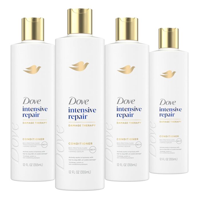 Dove Nutritive Solutions for Dry Hair, Intensive Repair, Deep Conditioner, 12 Fl Oz (Pack of 4)