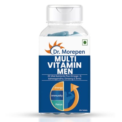 Dr. Morepen Multivitamin For Men | Energy & Immunity Booster | 60 Tablets With Zinc, Vitamin C, Vitamin D3, minerals, Biotin & other nutrients For Energy, Stamina, Immunity, Gut, Heart, Bone & Muscle
