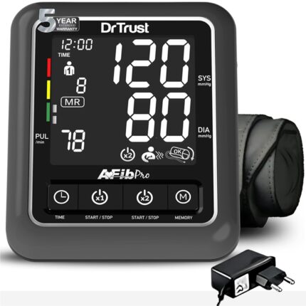 Dr Trust Atrial Fibrillation Automatic Dual Talking Digital BP Monitor Machine (Black)