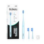 Dr.Dento Neo Sonic Electric Toothbrush | Soft DuPont Bristles | 2 Brush Heads & Cover | 120 Days Battery Life | AAA Powered | Eco-Friendly Design for Unisex Adults | Ocean Blue