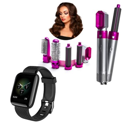 Drumstone 𝗖𝗼𝗺𝗯𝗼 C97 5-in-1 Hot Air Styler Hair Dryer Comb Multifunctional Styling Tool and Multifunctional Health Activity Tracking Smartwatch 𝟏𝟓 𝐘𝐄𝐀𝐑𝐒 𝐖𝐀𝐑𝐑𝐀𝐍𝐓𝐘
