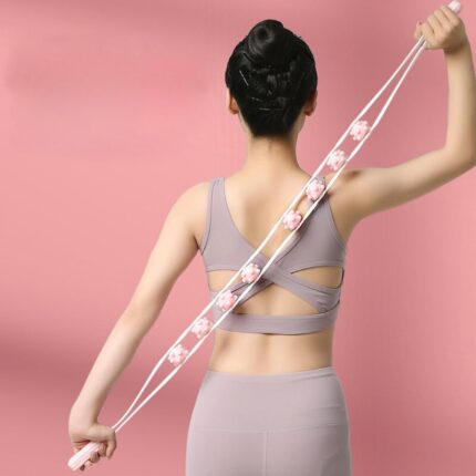 EXPORTTANZA back strip muscle roller stick leg muscle massager 8-Roller Back Massager madera para reductores manual shoulder waist massager roller neck roller (MULTICOLOUR)