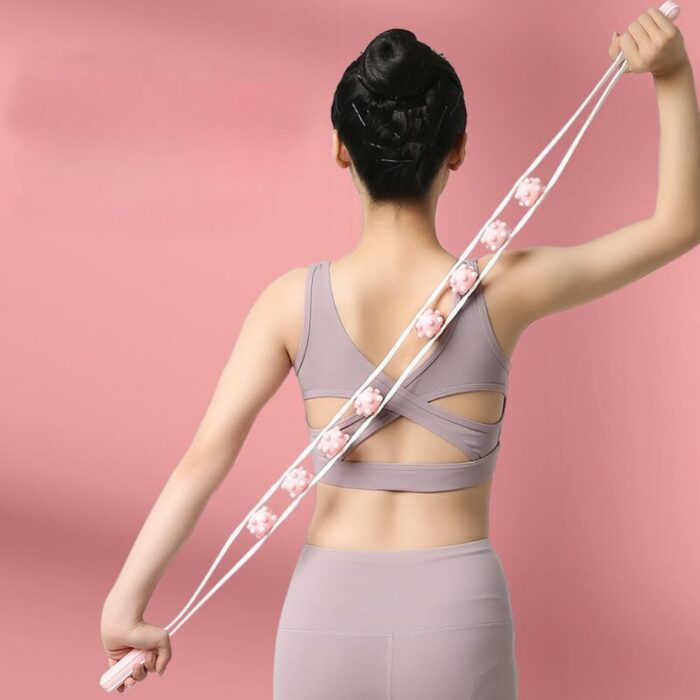 EXPORTTANZA back strip muscle roller stick leg muscle massager 8-Roller Back Massager madera para reductores manual shoulder waist massager roller neck roller (MULTICOLOUR)