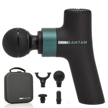Ekrin Athletics Bantam Mini Massage Gun - Slim and Lightweight Percussion Massager for Sore Muscles & Recovery / Long Battery Life / 3 Speeds & 4 Attachments / Move Better & Recover Faster